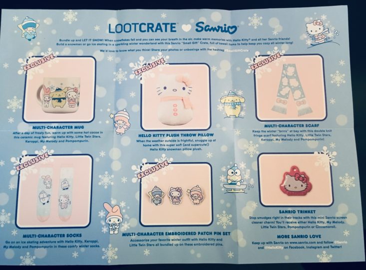 Loot Crate Sanrio Winter 2018 - Info Front