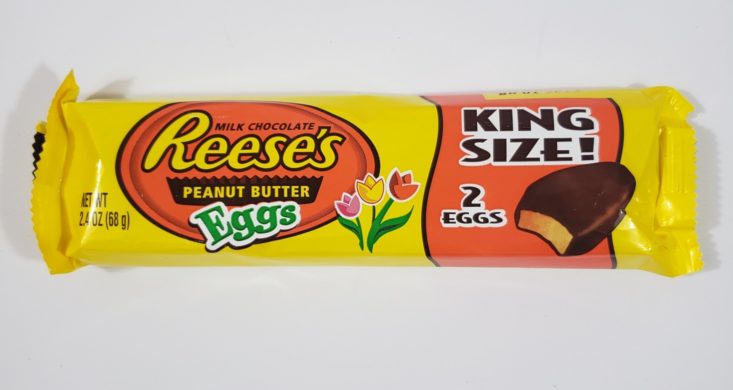 MONTHLY BOX OF FOOD AND SNACK February 2019 - Reese’s Peanut Butter Eggs King Size Candy Front Top