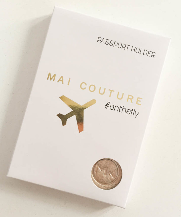 My Fashion Crate Subscription Review February 2019 - Mai Couture Passport Holder Packaged Top