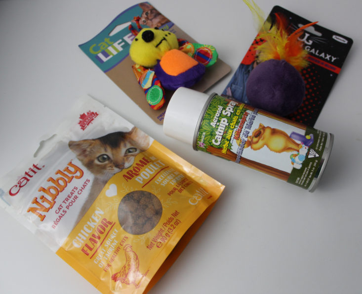 Pet Treater Cat Pack Review February 2019 - All Products Group Shot Top