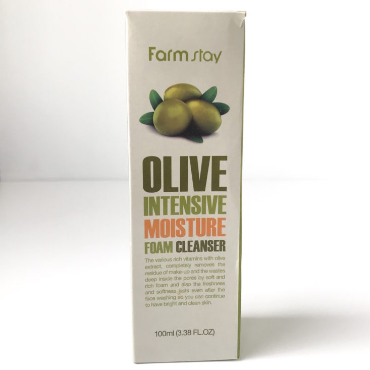 Pink Seoul Box January 2019 - Farmstay Olive Intensive Moisture Foam Cleanser Front