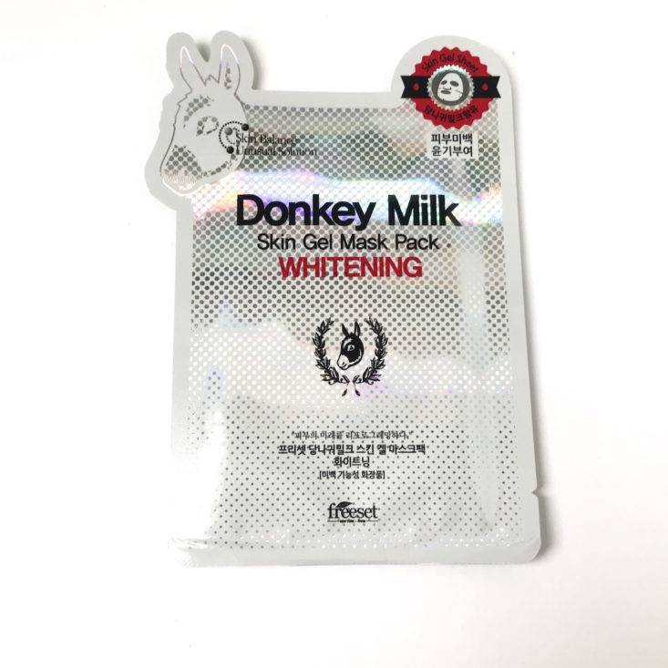 PinkSeoul Mask Box January 2019 - Freeset Donkey Milk Skin Gel Mask Front
