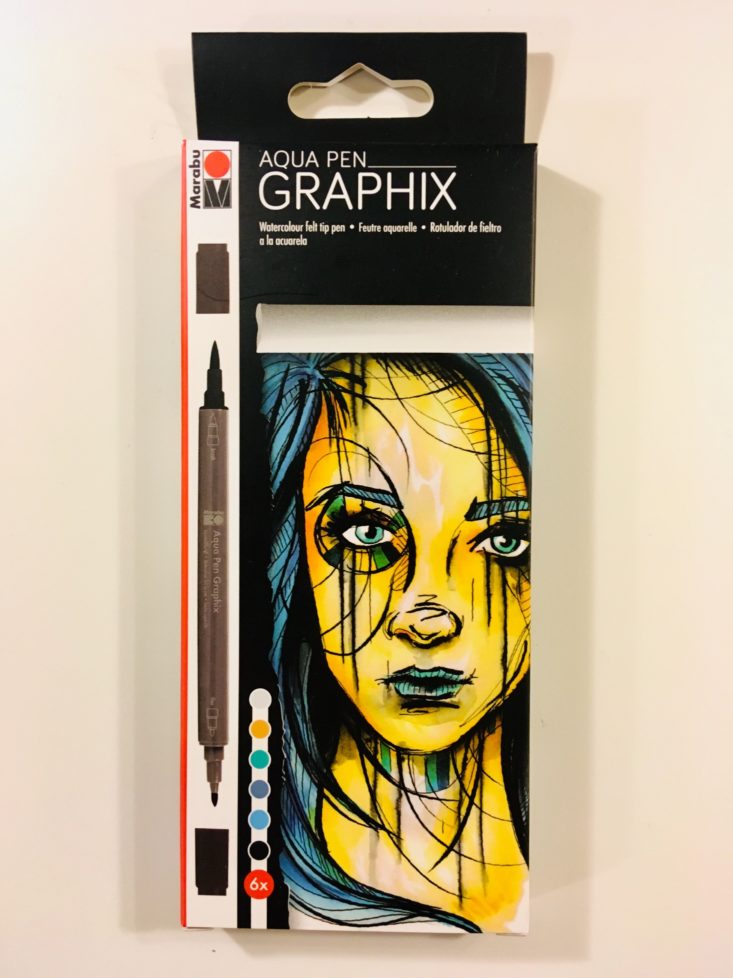 Smart Art February 2019 - Marabu Graphix Aqua Pen Set 6 Pack Close Box Top