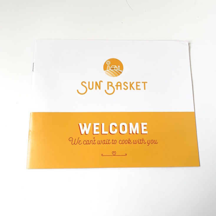 Sun Basket Meal Kit February 2019 - Info Packet Top