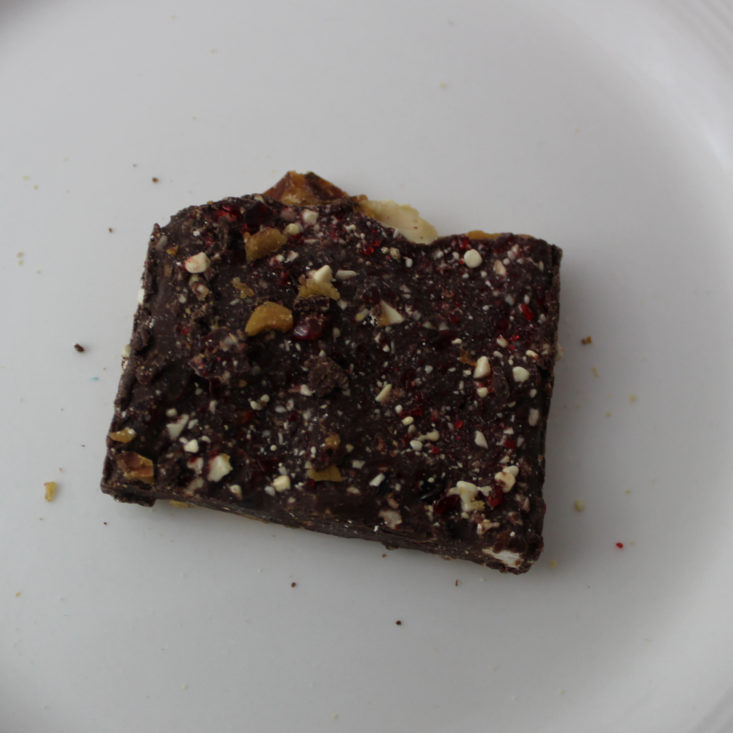 Vegan Cuts Snack February 2019 - Sweetsmith Candy Co. Candycane Chocolate Peanut Brittle Unpacked