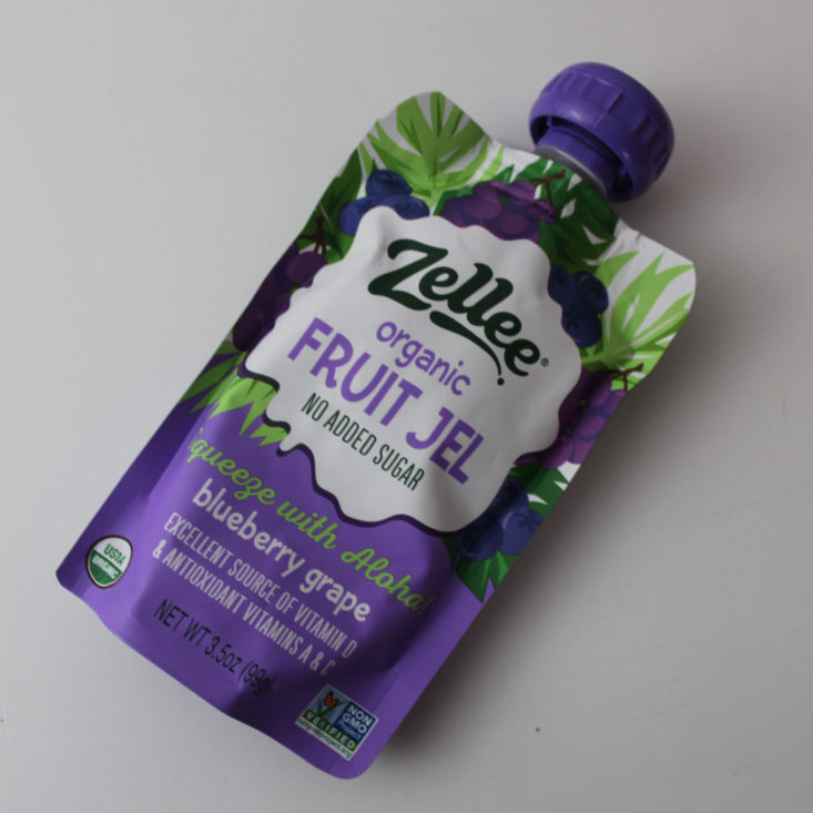 Vegan Cuts Snack February 2019 - Zellee Organic Fruit Jel in Blueberry Grape Front