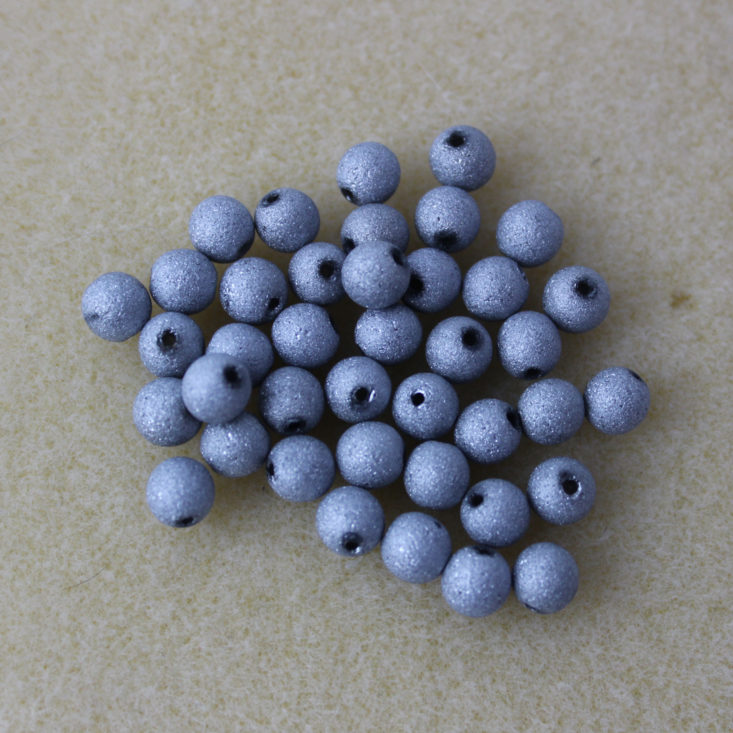 Bargain Bead Box February 2019 - 6mm Silver Plated Glass Stardust Round Beads Front