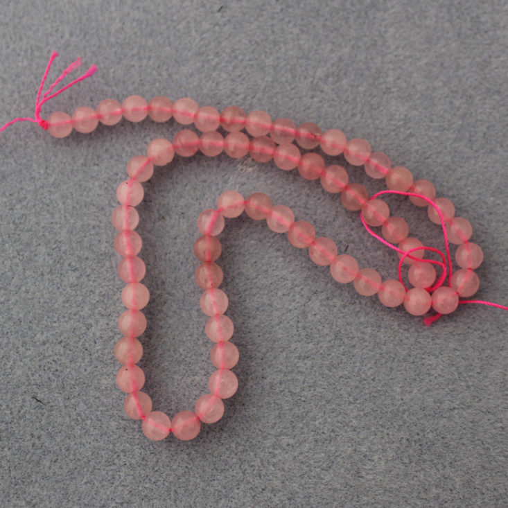 Blueberry Cove Beads March 2019 - Rose Quartz Rounds Front