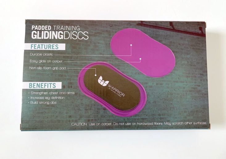 BuffBoxx Fitness Subscription Review February 2019 - Natural Fitness Warrior Padded Training Gliding Discs Box Back Top