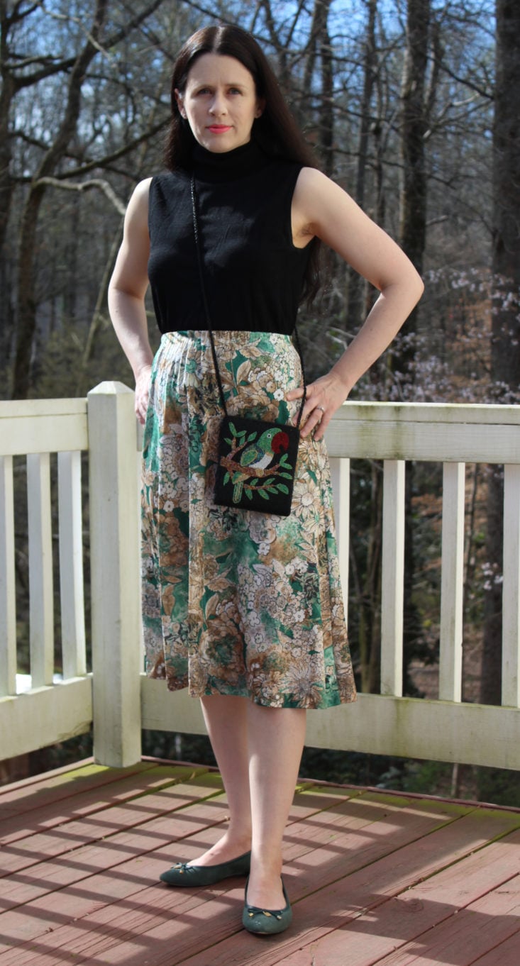 CHC Vintage Outfit Review March 2019 - Midi Skirt & Sleeveless Turtleneck Onn Front