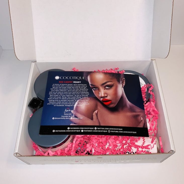 Cocotique “Red Carpet Ready” February 2019 - Cocotique Beauty Opened Box