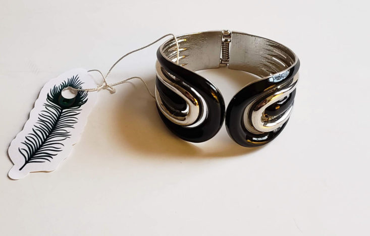 Crazy Hot Clothes Vintage Accessory January 2019 - Silver And Black Enamel Hing Bracelet 1