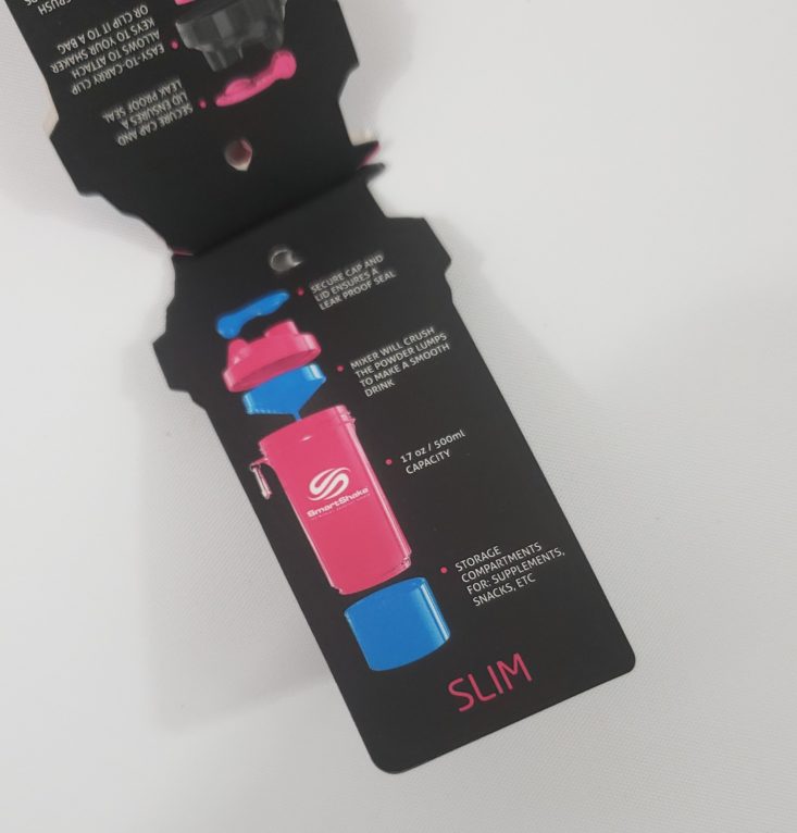 Eat Train Cleanse February 2019 - SmartShake Pink Shaker Cup Info Tag Inside 2