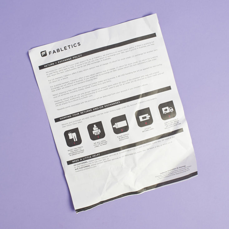 fabletics order info march 2019