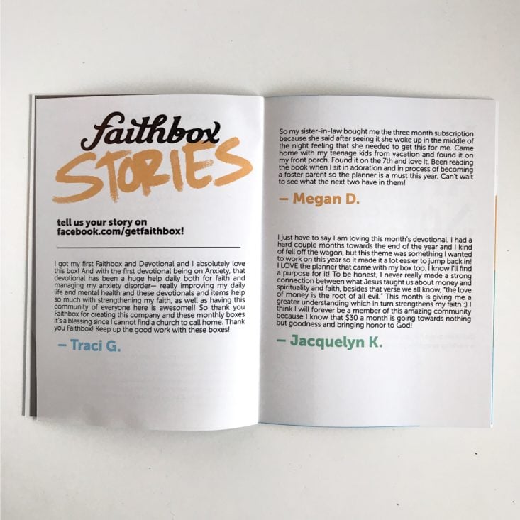 Faithbox March 2019 - Faith Stories Page From Impact Guide Front
