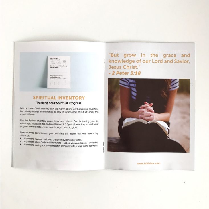 Faithbox March 2019 - Spiritual Inventory Page From Impact Guide Front