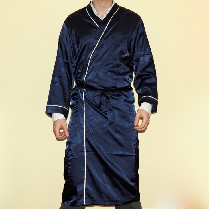 Gentleman’s Box March (Spring) 2019 - Robe N’ Hood Silk Robe Wearing Front