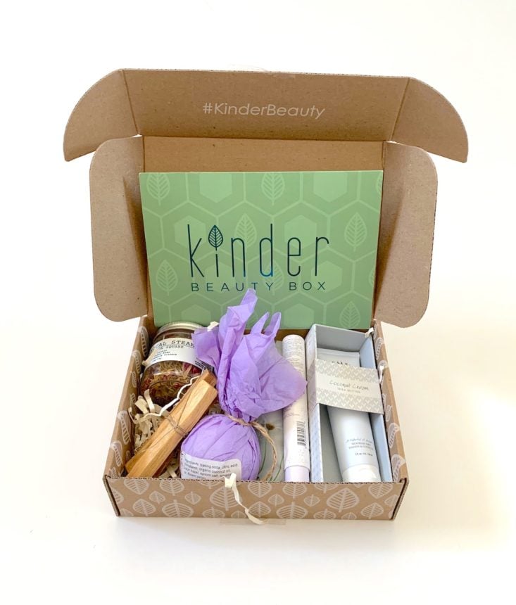 Kinder Beauty Box Natural Beauty Subscription Box Review March 2019 - All Contents In Box Top