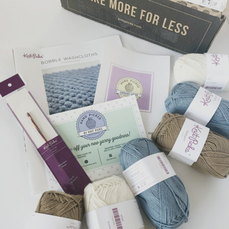 Knit Picks Yarn Subscription Box February 2019 Review - All Items Group Shot Top