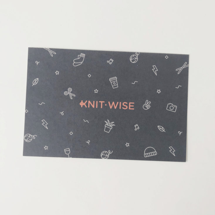 Knit Wise Review February 2019 - Info Card Front