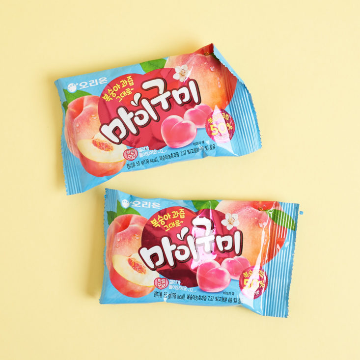 Korean Snack Box peach gummies