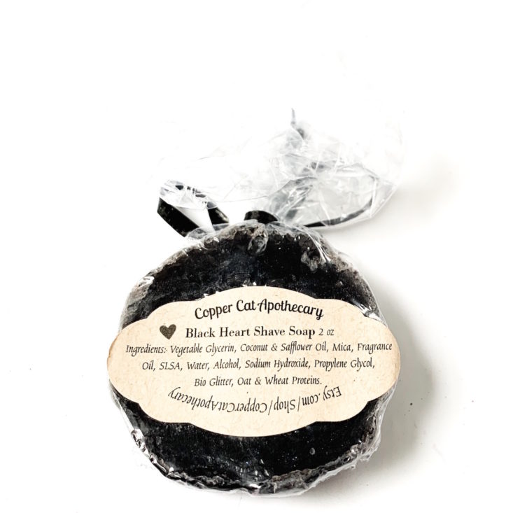 Lavish Bath Box February 2019 - Copper Cat Apothecary Black Heart Shave Soap 2