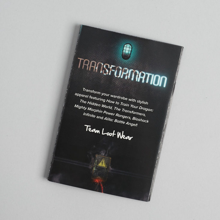 Loot Wear Transformation February 2019 booklet cover