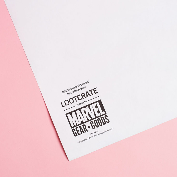 Marvel Gear and Goods January 2019 poster authenticity stamp