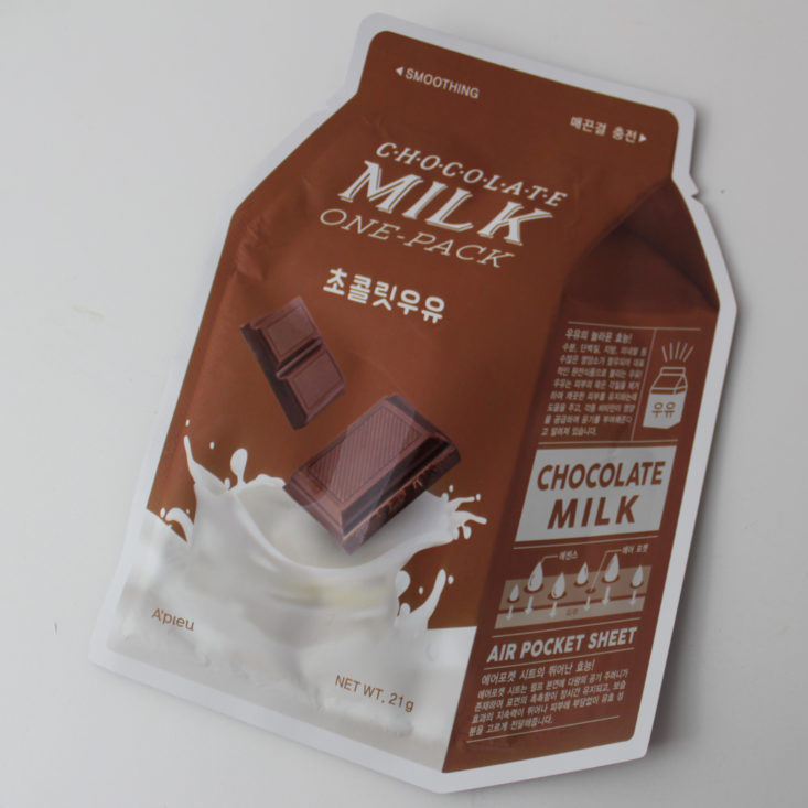 Mask Maven February 2019 - APieu Chocolate Milk One Pack Front