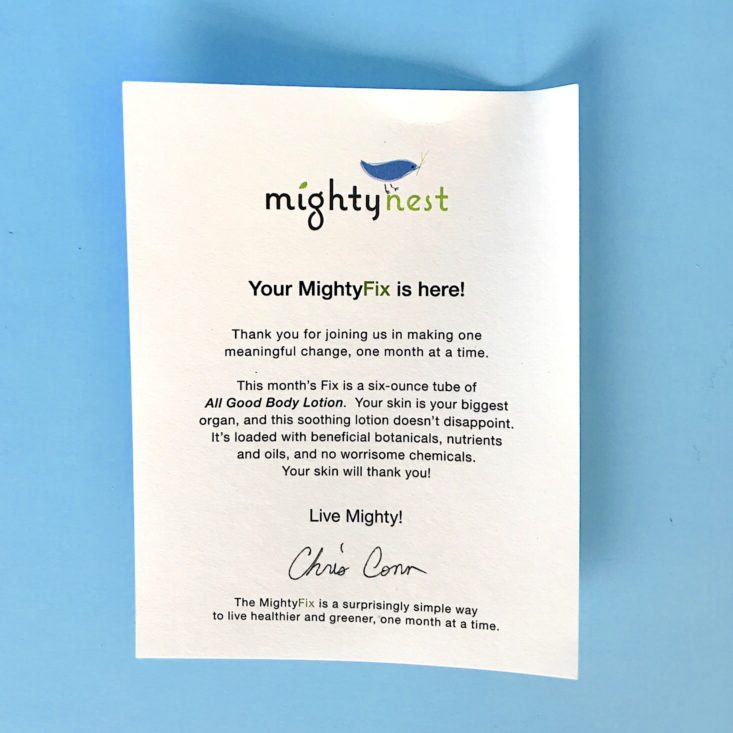 Mighty Fix Subscription March 2019 - Info Card