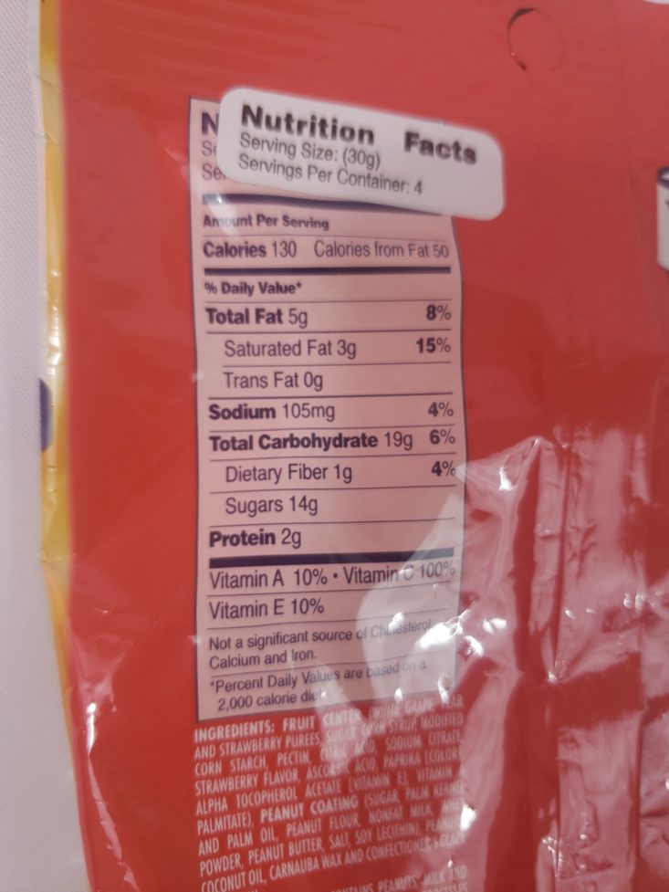 Monthly Box Of Food And Snack Review March 2019 - Welchs PB And J Strawberry Snacks Nutrition Facts