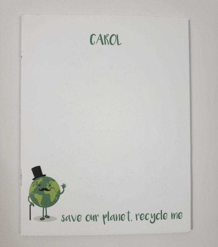 My Paper Box Review April 2019 - Personalized Earth Day Notepad Front Top
