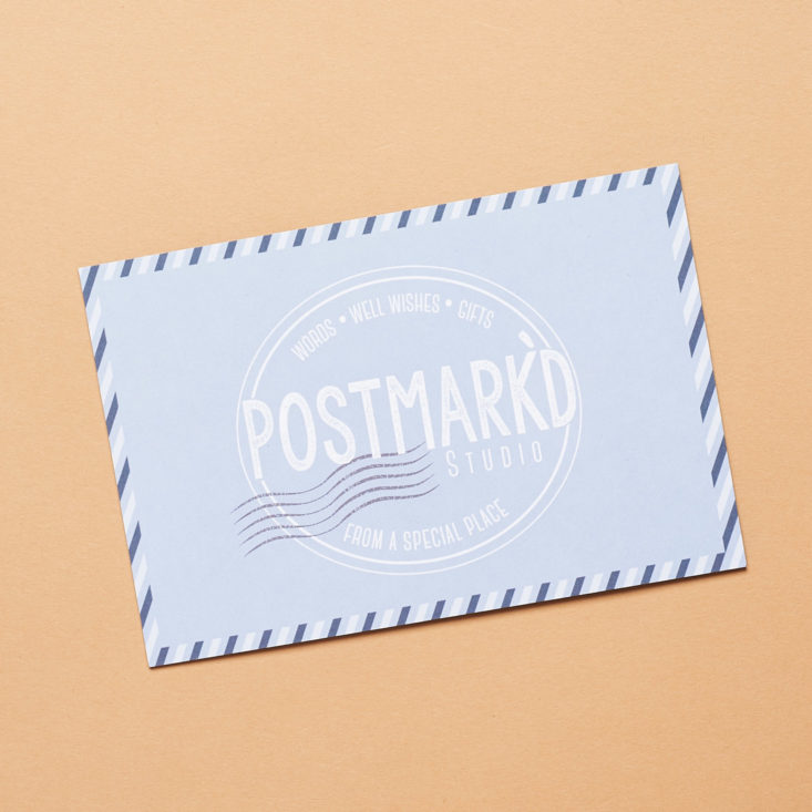 Postmarkd Studio March 2019 postcard