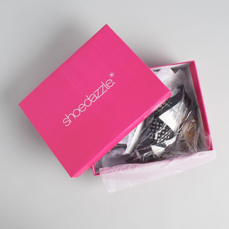 Shoe Dazzle pink box unboxing march 2019