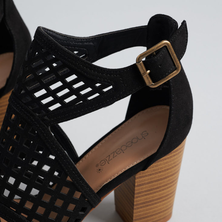 Shoe Dazzle buckle ankle heeled sandal march 2019