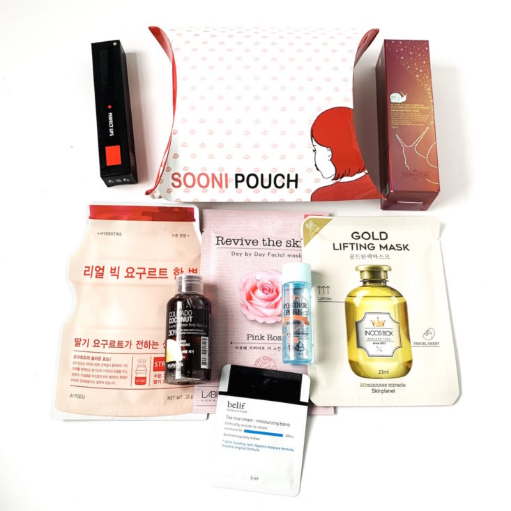 Sooni Mini Pouch Review March 2019 - All Products Group Shot Top