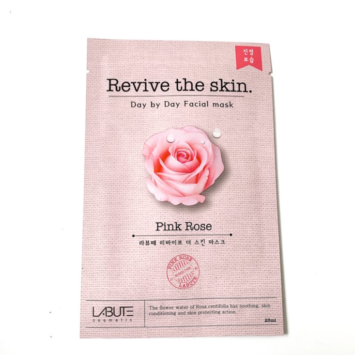 Sooni Pouch Review March 2019 - Labute Revive the Skin Pink Rose Mask Front Top