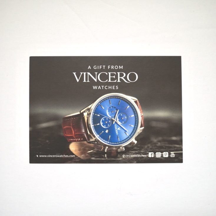 SprezzaBox February 2019 - Vincero Watches $25 gift card Front