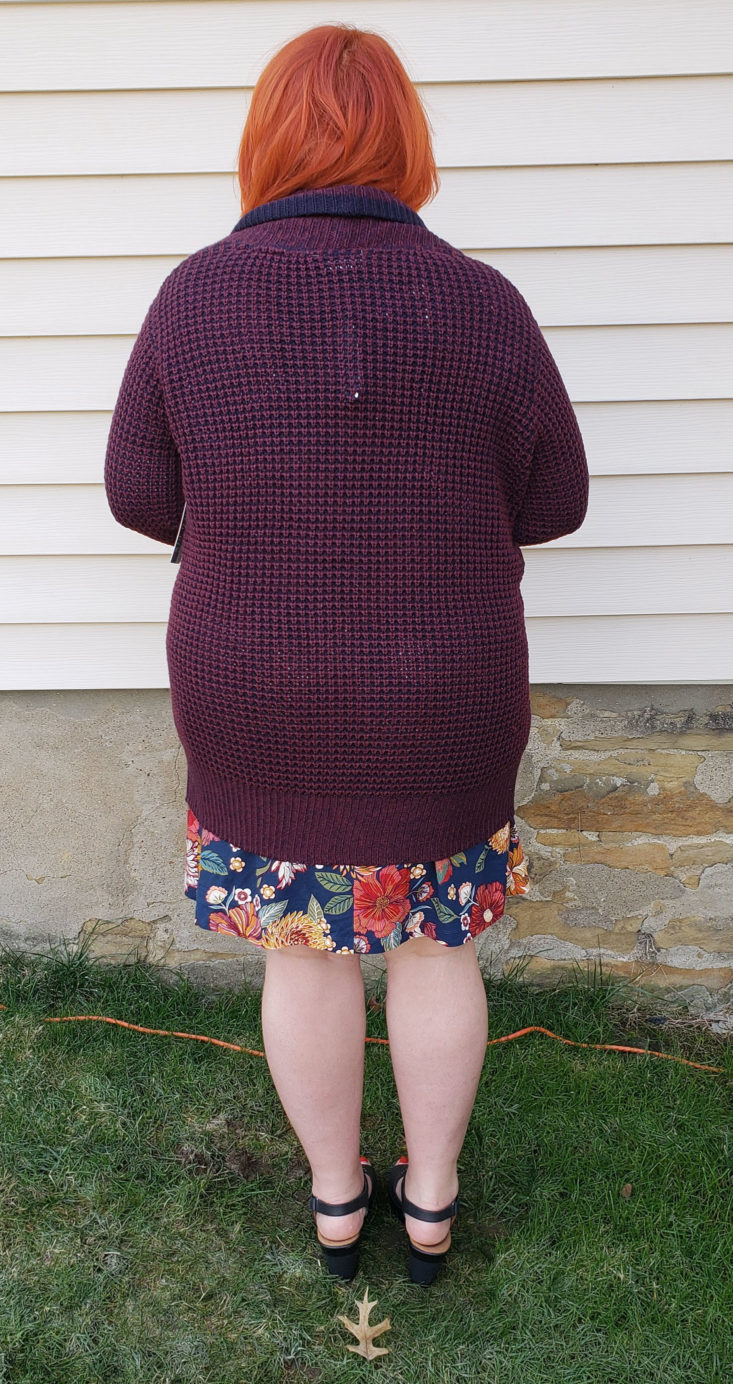 Stitch Fix Plus Size Clothing Box January 2019 - Bickley Shawl Cardigan Wearing Back