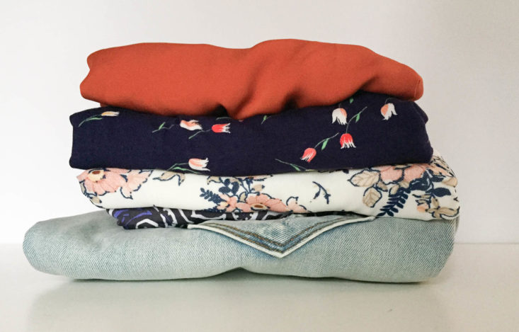 Stitch Fix Plus Size Clothing Box March 2019 - All Contents Side