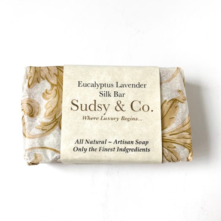 Sudsy Club April 2019 - Eucalyptus Lavender Silk Bar Packet Front