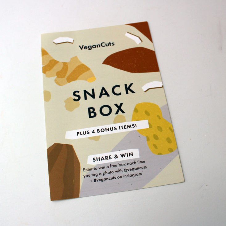 Vegan Cuts Snack March 2019 - Booklet Front