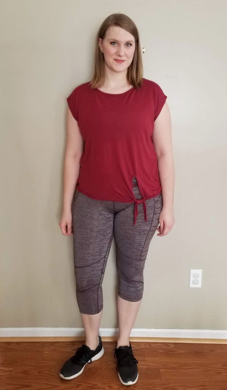 Wantable Fitness March 2019 maroon leggings front