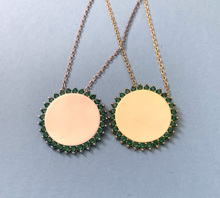 XIO Jewelry Subscription Review March 2019 - My Lucky Coin Necklace Front Top