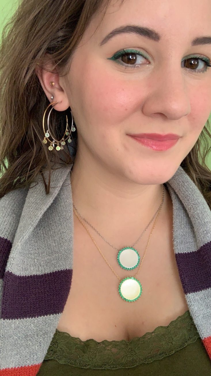 XIO Jewelry Subscription Review March 2019 - My Lucky Coin Necklace Wear Front