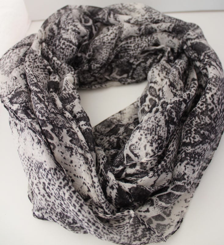 A Little Touch of Magick March 2019 Review - Snakeskin Print Infinity Scarf Folded Top