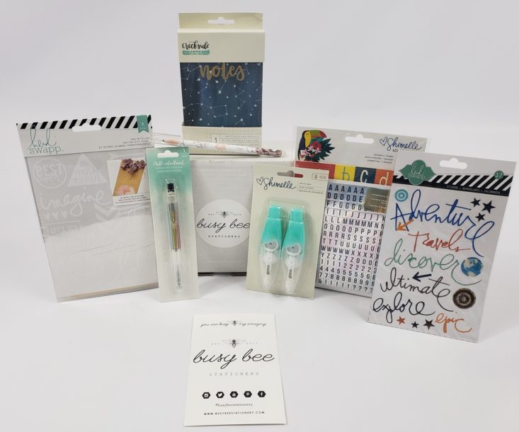 BUSY BEE REVIEW APRIL 2019 - All products Group Shot Front