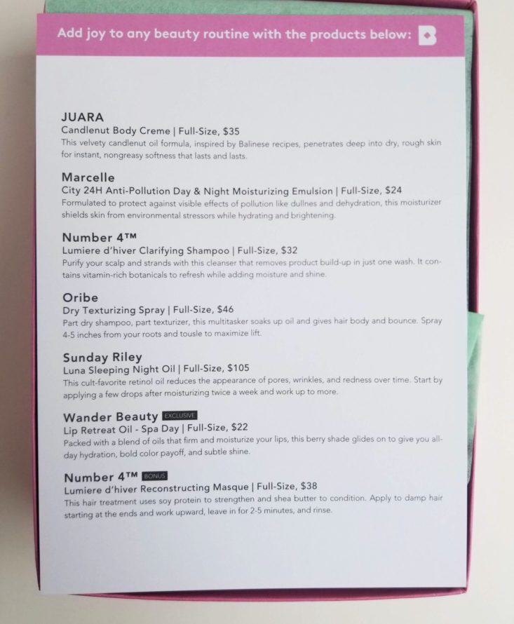 Birchbox Sample Choice April 2019 item info