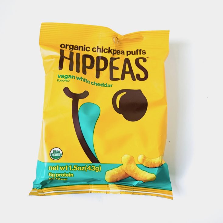 Bless Box March 2019 Review - Hippeas Vegan White Cheddar Package Front Top