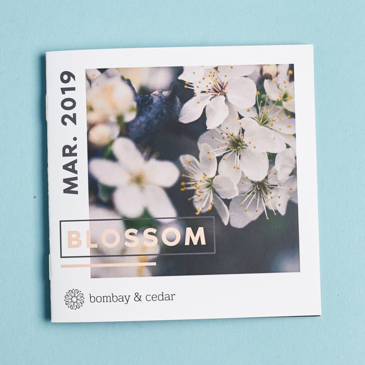 Bombay and Cedar Blossom March 2019 boklet cover